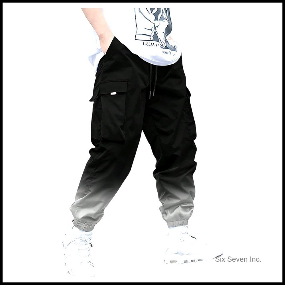 Men's Cargo Joggers Athletic Drawstring Waist Casual Pants with Utility Pockets